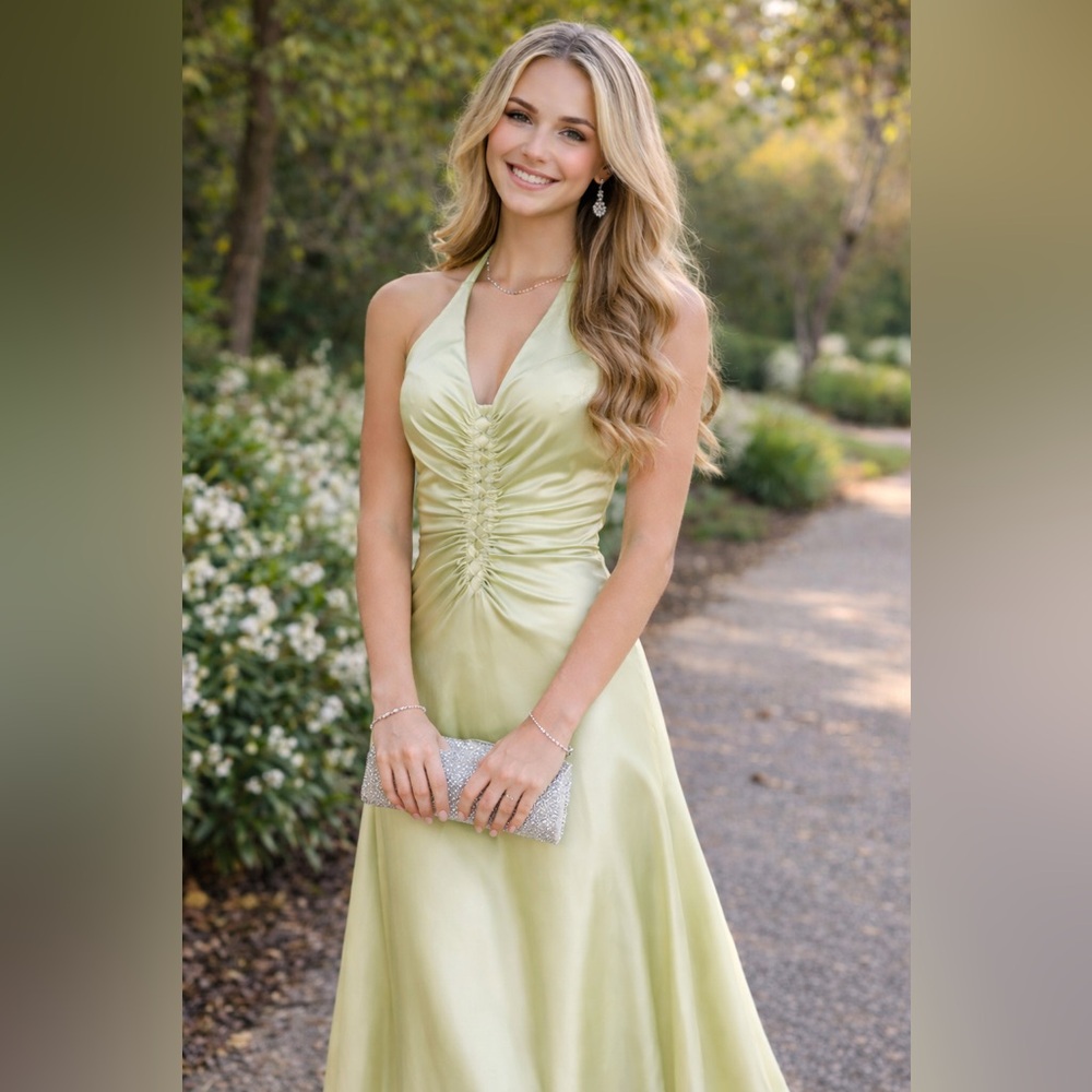 Jessica McClintock Halter Neck Formal Prom Dress with beading Size 4